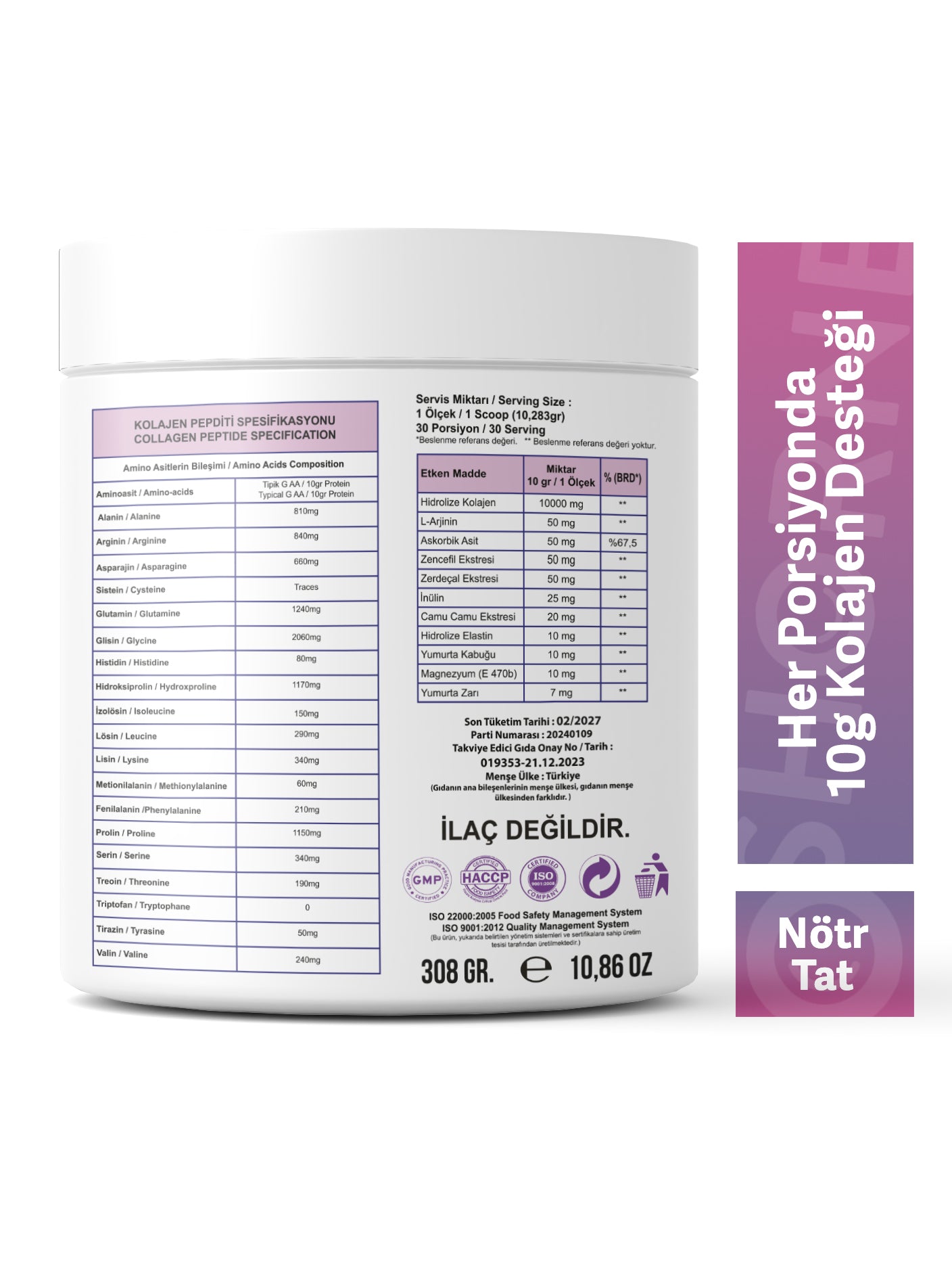 Shorne - Kolajen Peptitler Içeren Multivitamin Gıda Takviyesi ( 1 Ölçek = 10g Kolajen )